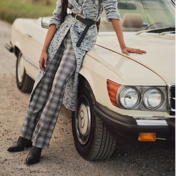 Anthropologie Maeve Plaid Bootcut Pants Small - Picture 2 of 15